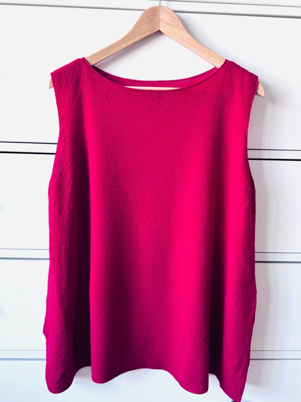 Eileen Fisher Sleeveless Tunic in Vibrant Red